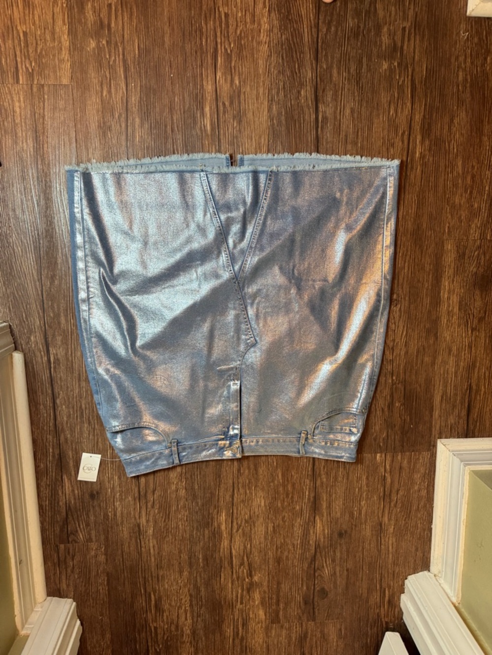 Metallic Blue High-Waist Women's Denim Shorts